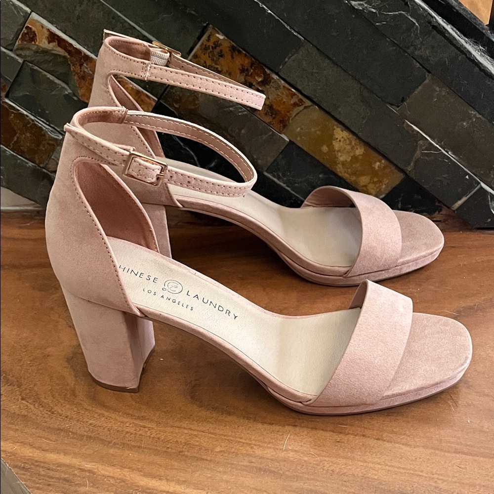 Chinese Laundry Blush Block Heel Sandals